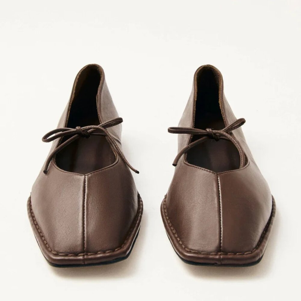 ALOHAS - Sway Chestnut Brown Leather Ballet Flats